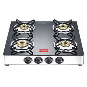 Prestige Marvel Plus GTM 04 SS Glass Top Gas Stove 4 Burners Black 