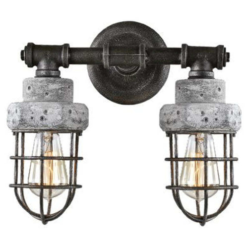 Jaquar Wall Lamp Antique Green Marble With Antique Finish Cage Type 2 Lights JNL-GRY-WL92932 