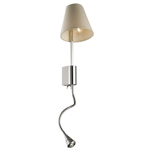 Jaquar LED Wall Lamp Ivory Fabric Shade With Chrome Finishing 3W 1 Light WBR-CHR-MB12021182A 