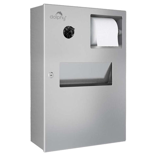 Dolphy 3 In 1 Sanitary Napkin Dispenser For Toilet Silver DSND0002 