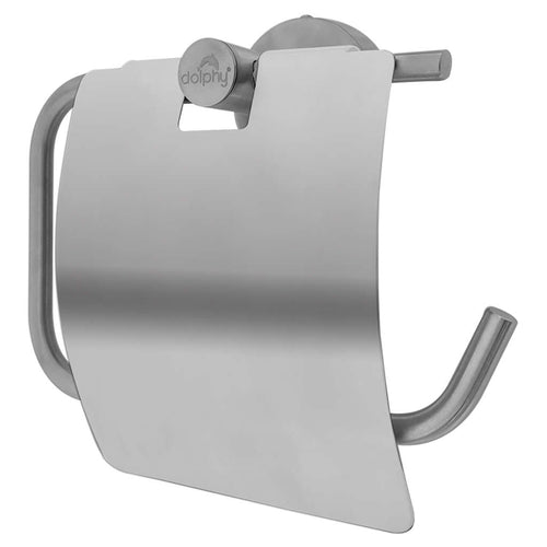 Dolphy Wall Mounted Toilet Paper Dispenser Holder With Flap Silver DTPR0019 