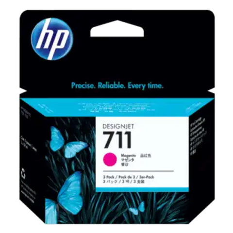 HP 711 3-Pack 29ml Magenta DesignJet Ink Cartridges 