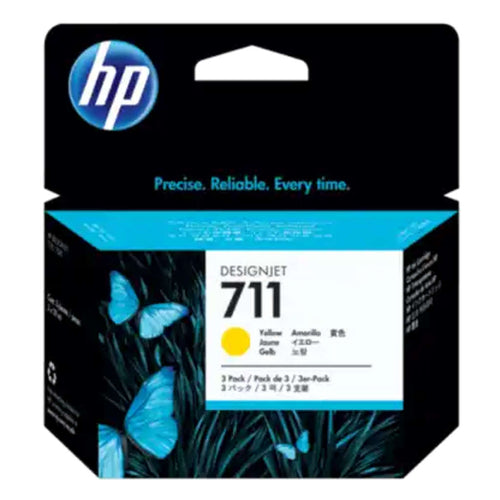 HP 711 3-Pack 29ml Yellow DesignJet Ink Cartridges 