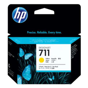 HP 711 3-Pack 29ml Yellow DesignJet Ink Cartridges 