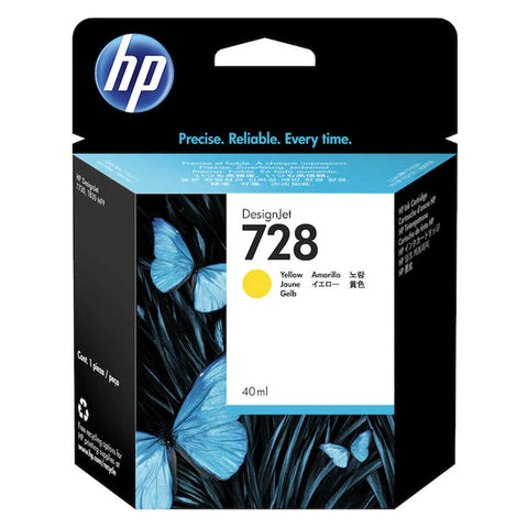 HP 728 40ml Yellow DesignJet Ink Cartridge 