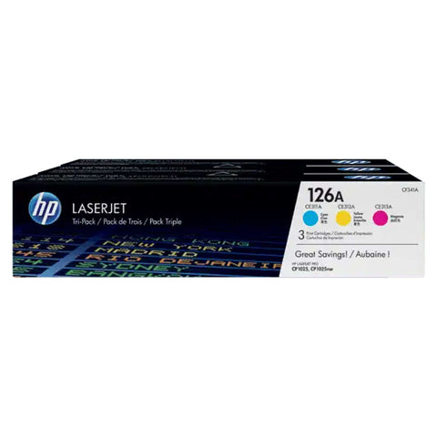 HP 126A Multi-Pack Cyan And Magenta And Yellow Original LaserJet Toner Cartridge 