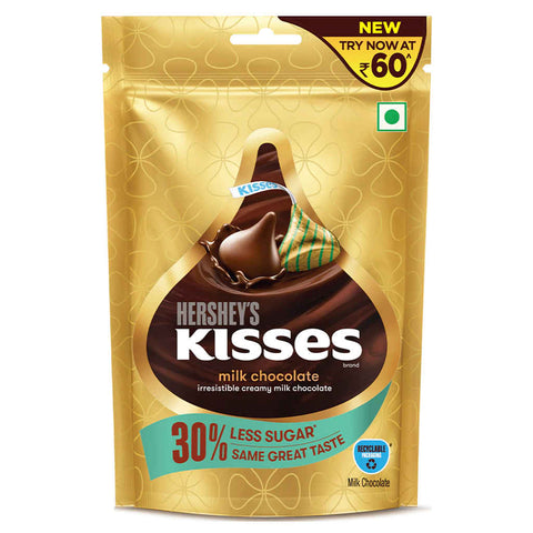 Hersheys Kisses Milk Chocolate 30% Less Sugar 36g 