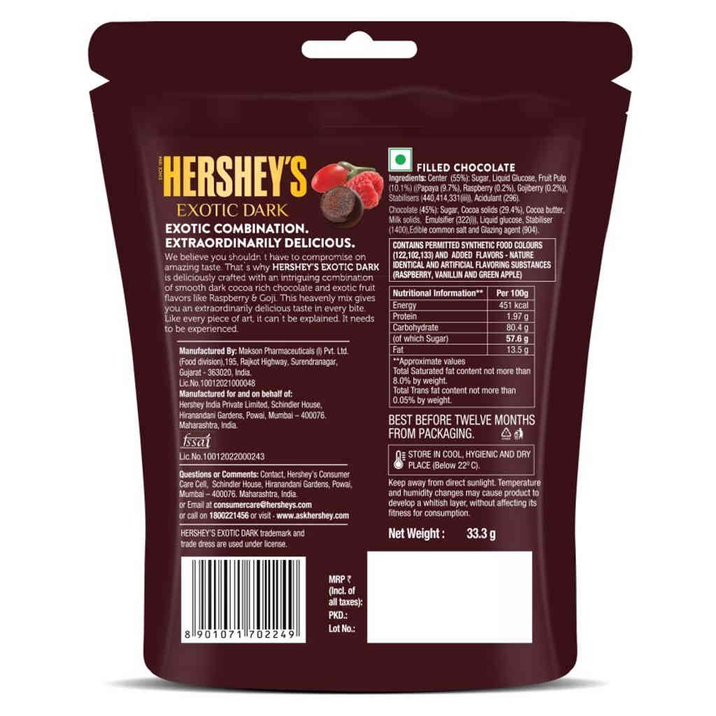 Hersheys Exotic Dark Raspberry & Goji Flavour Chocolate 33.3g