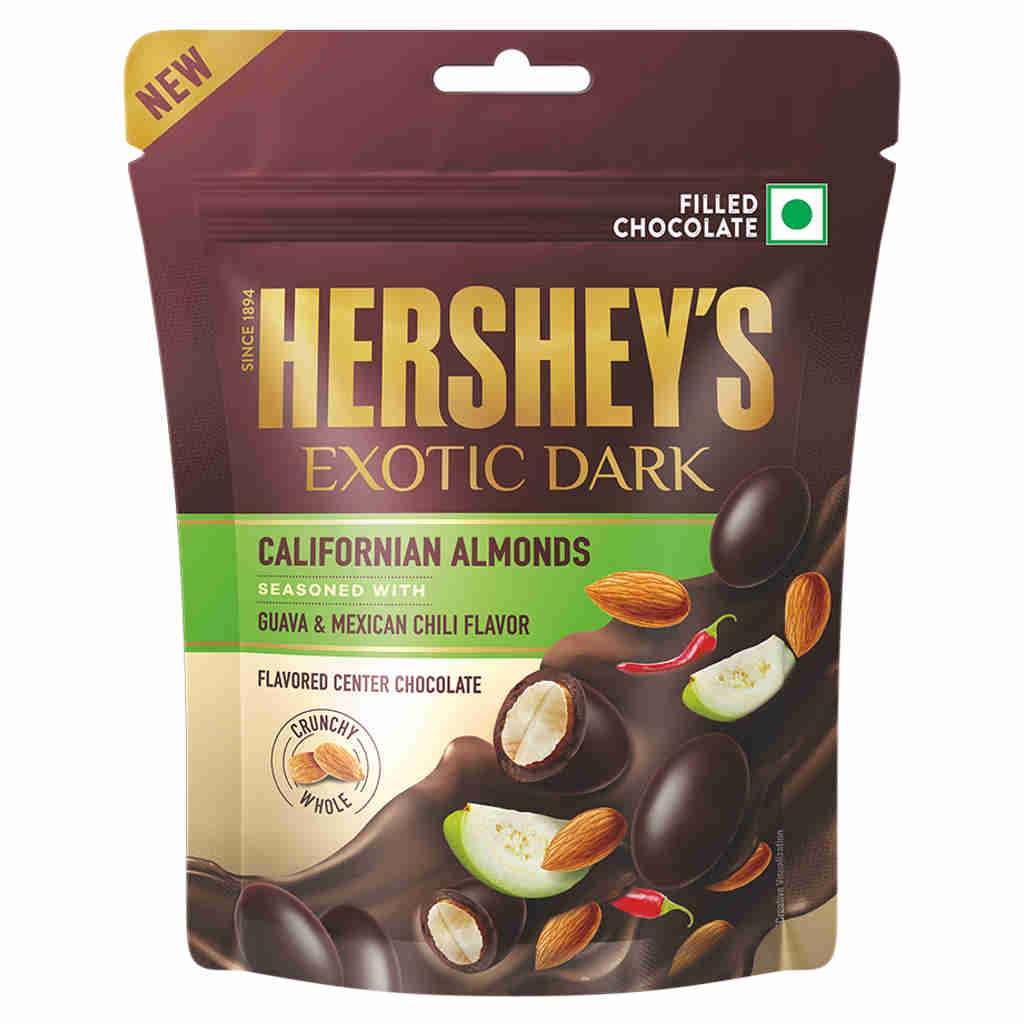 Hersheys Exotic Dark Californian Almonds Seasoned With Guava & Mexican Chili Chocolate 30g 