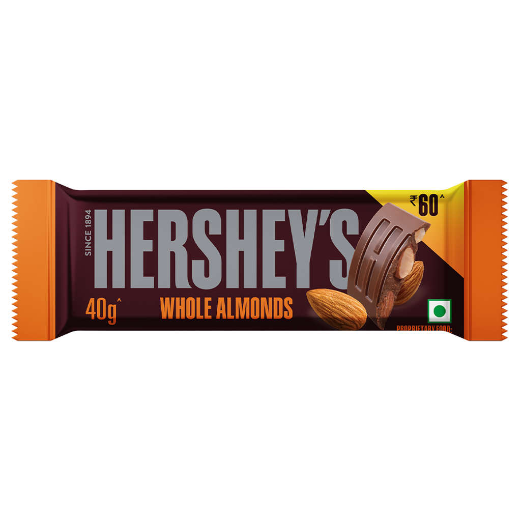 Hersheys Whole Almonds Bar Chocolate 40g 