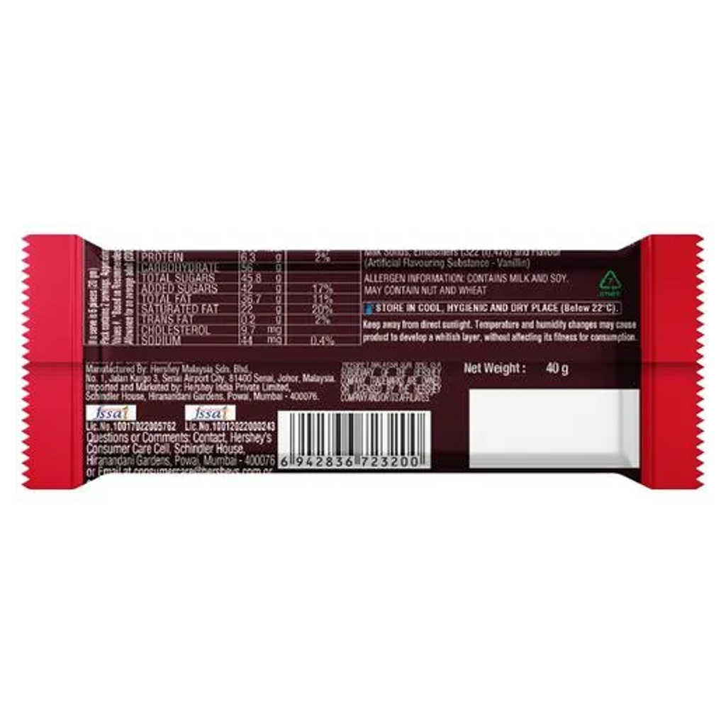 Hersheys Dark Bar Chocolate 40g