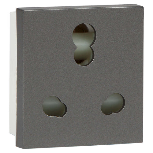 Havells Coral Shuttered Socket 6A/16A Grey AHLKCXG133 