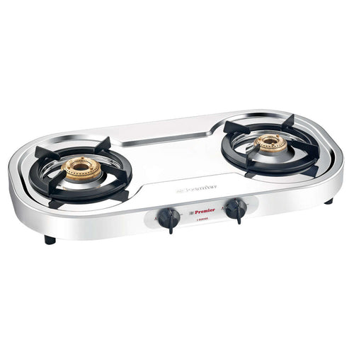 Premier Manual LPG Stove 2 Burner Oval Shape Stainless Steel 