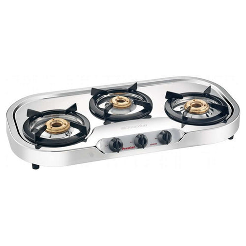 Premier Manual LPG Stove 3 Burner Oval Shape Stainless Steel 