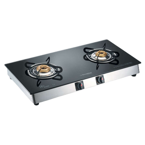 Premier 2GX Glass Top Manual LPG Stove 2 Burner Trendy Black 