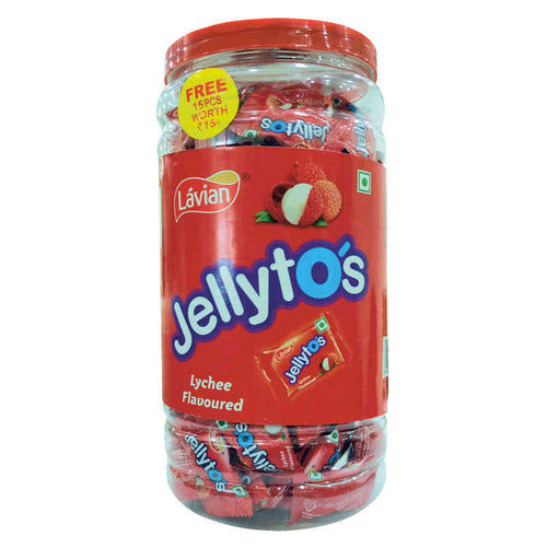 Lavian Jellytos Lychee Flavour Chocolate Jar 