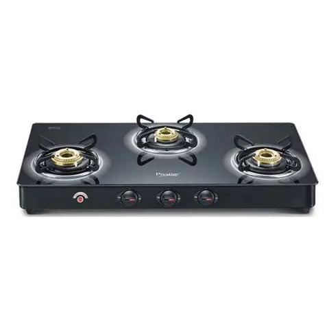 Prestige Royale Plus GT03L AI Glasstop Gas Stove 3 Burners Black 