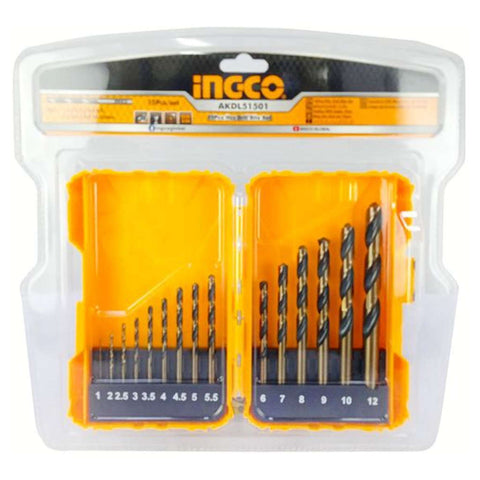 Ingco HSS Drill Bits Set 15Pcs AKDL51501 