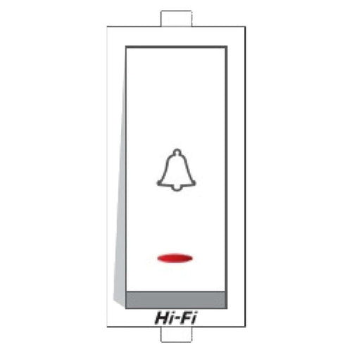 Hi-Fi E-Class 10AX Bell Push Switch With Indicator With Spark Shield White 3066 