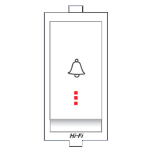 Hi-Fi Flatino 10AX Bell Push Switch With Indicator Spark Shield White 81005 