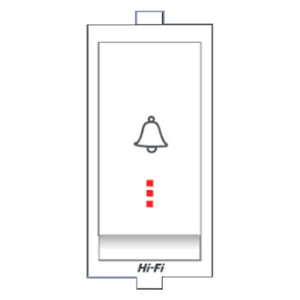 Hi-Fi Flatino 10AX Bell Push Switch With Indicator Spark Shield White 81005 