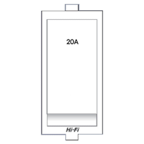 Hi-Fi Flatino 20A 1 Way Switch With Spark Shield White 81020 