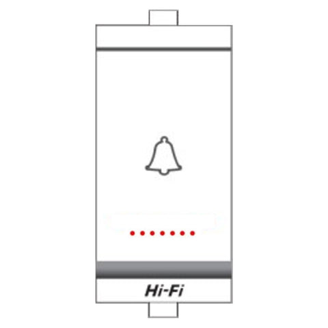 Hi-Fi Dingo 10AX Bell Push Switch With Indicator Spark Shield White 71005 