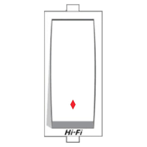 Hi-Fi Hi-Class 10AX 1 Way Switch With Indicator White 3003 