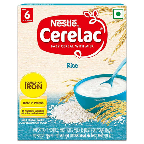Nestle Cerelac Baby Cereal Milk With Rice From 6 To 24 Months Stage 1 Bag-In-Box 300g 