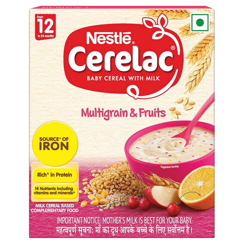 Nestle Cerelac Baby Cereal Milk With Multigrain & Fruits From 12 To 24 Months Stage 4 Bag-In-Box 300g 