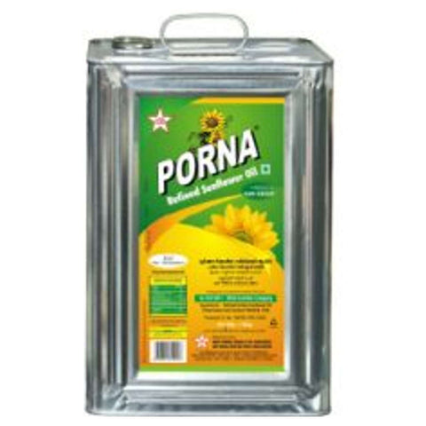 Porna Sunflower Oil 15 Litre Tin 