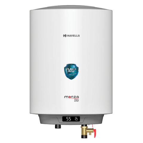 Havells Monza Digi Storage Water Heater 10L White Grey GHWAMJSWG010 