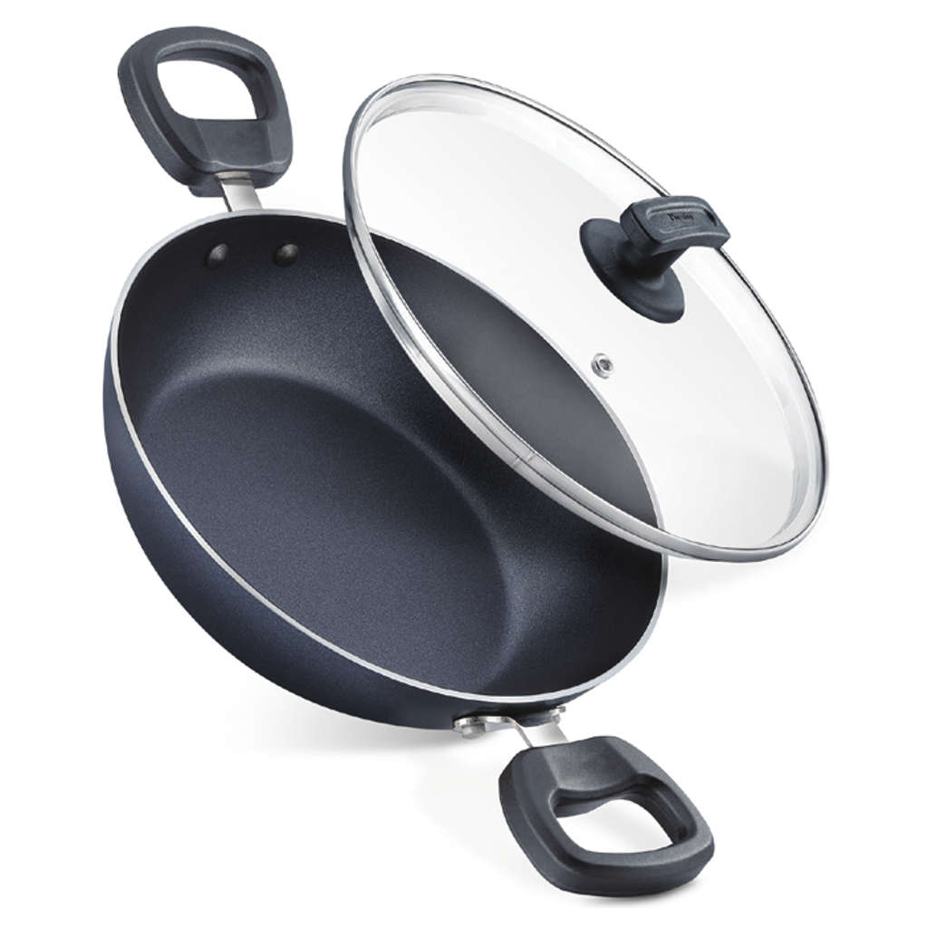 Judge Everyday Nonstick Cookware Kadai With Glass Lid 280mm