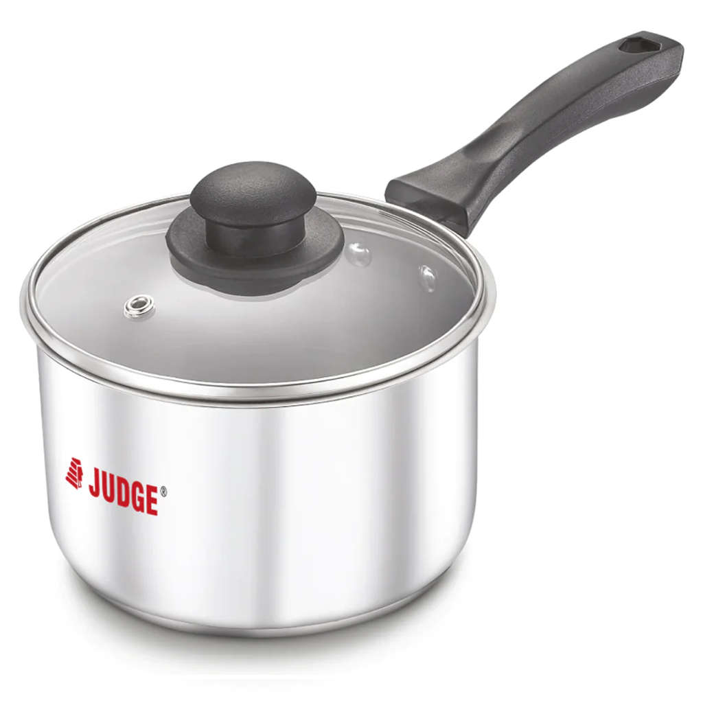 Judge Classic Stainless Steel Sauce Pan With Glass Lid 140mm