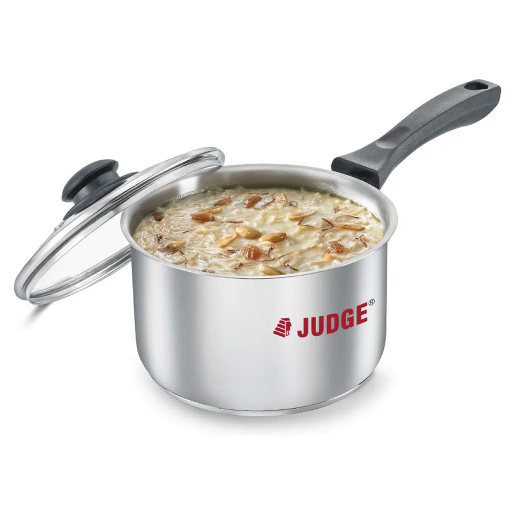 Judge Classic Stainless Steel Sauce Pan With Glass Lid 140mm