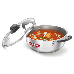 Judge Classic Stainless Steel Kadai With Glass Lid 200mm 