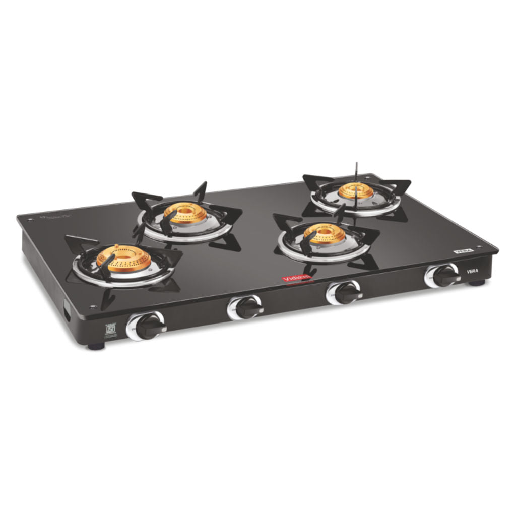 Vidiem Vera Glass Top Gas Stove 4 Burner