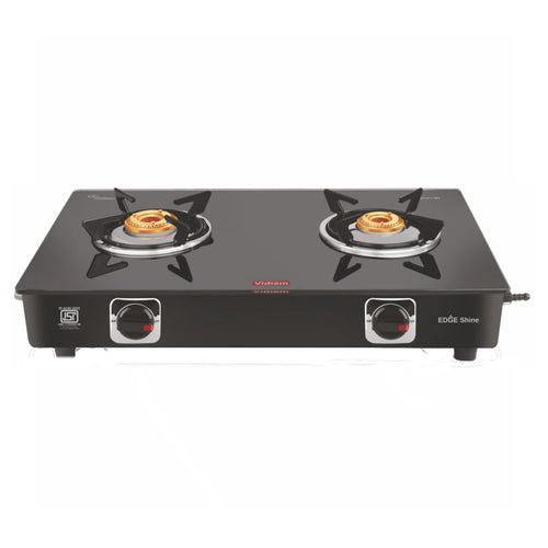 Vidiem Edge Shine Glass Top Gas Stove 2 Burner 