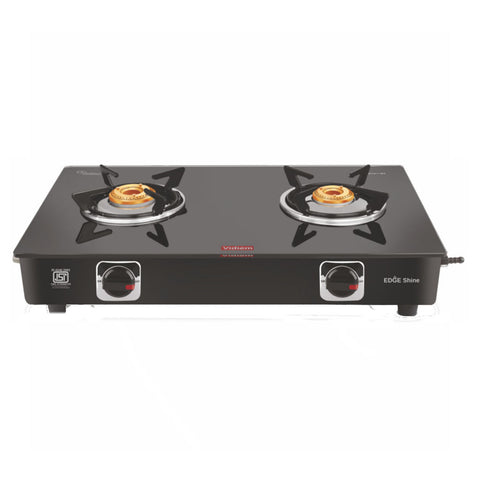 Vidiem Edge Shine Glass Top Gas Stove 2 Burner 