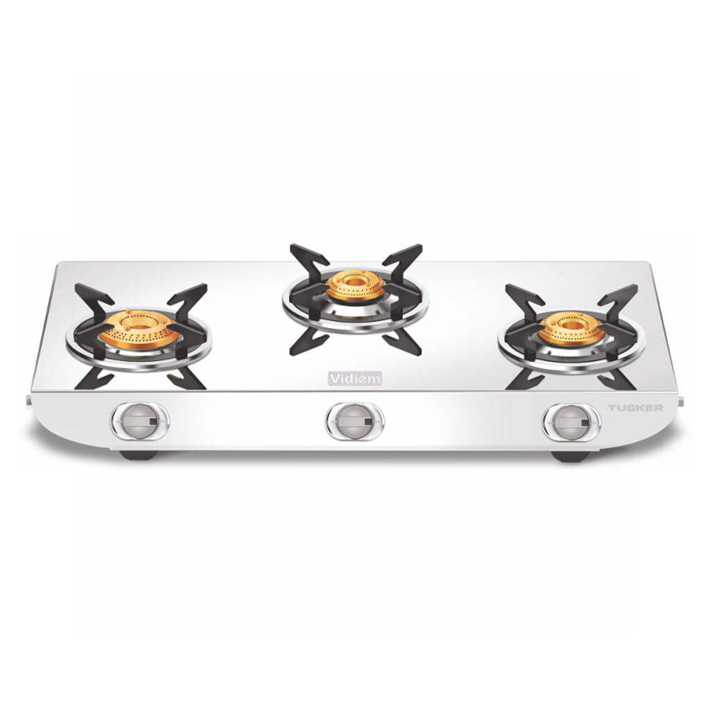 Buy Vidiem Tusker Stainless Steel Gas Stove 3 Burner Online at