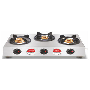 Vidiem Vector Nero Stainless Steel Gas Stove 3 Burner 