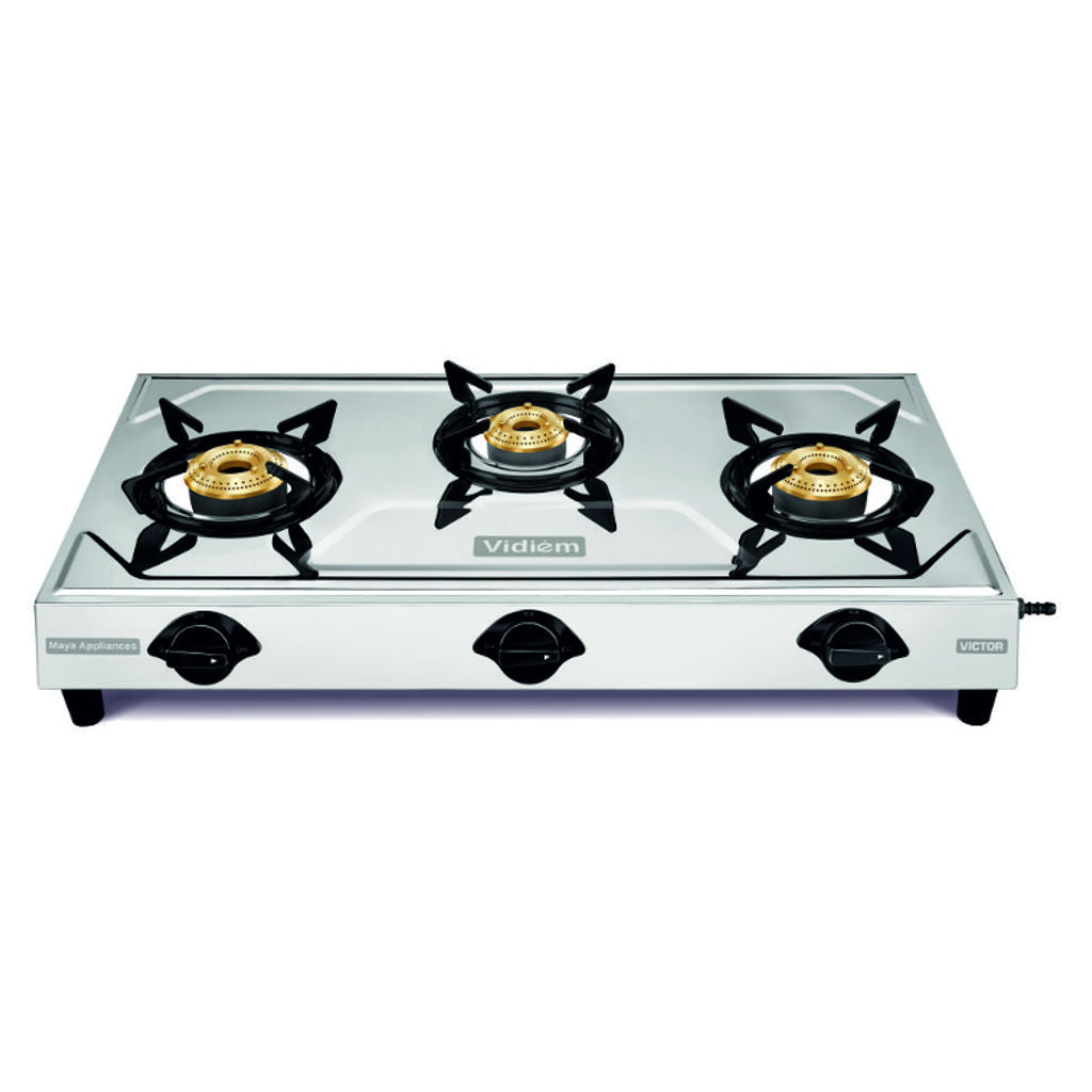 Vidiem Victor Stainless Steel Gas Stove 3 Burner 