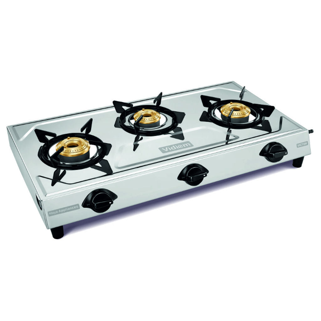 Vidiem gas stove 3 deals burner stainless steel