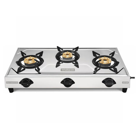 Vidiem Victor Jumbo Stainless Steel Gas Stove 3 Burner 