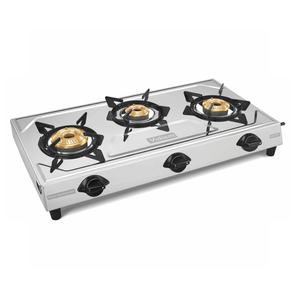 Vidiem Victor Jumbo Stainless Steel Gas Stove 3 Burner