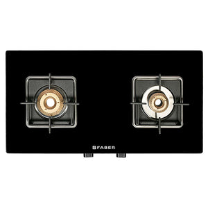 Faber Remo Glass Top Gas Stove 2 Brass Burner 