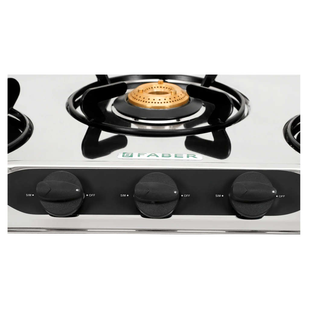 Faber Crystal Stainless Steel Cooktop 3 Brass Burner