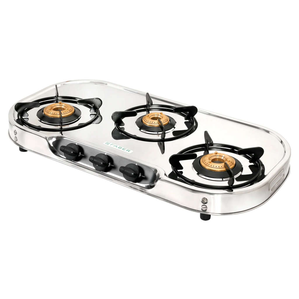 Faber Crystal Stainless Steel Cooktop 3 Brass Burner