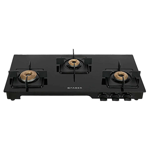 Faber Lazer Glass Top Gas Stove 3 Brass Burner 