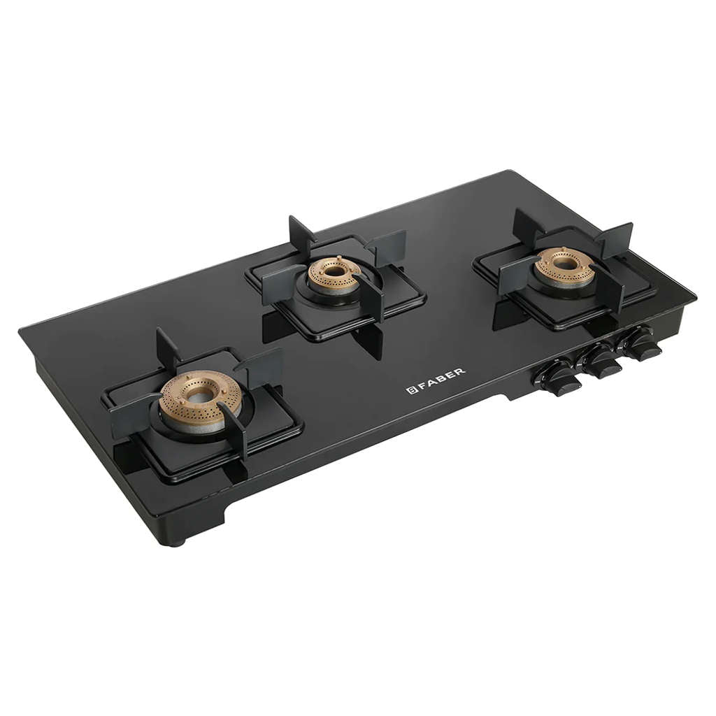 Faber Lazer Glass Top Gas Stove 3 Brass Burner